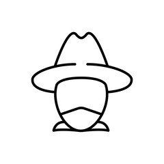 Cowboy outline icons, minimalist vector illustration ,simple transparent graphic element .Isolated on white background