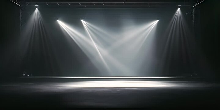 Artistic performances stage light background with spotlight illuminated the stage for contemporary dance. Empty stage with monochromatic colors and lighting design 4K Video