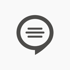 feedback, talk bubble icon vector. conversation, chat, speech, communication, sms, message symbol.	