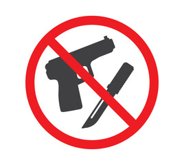 Stop gun and knife warning sign - 779675820