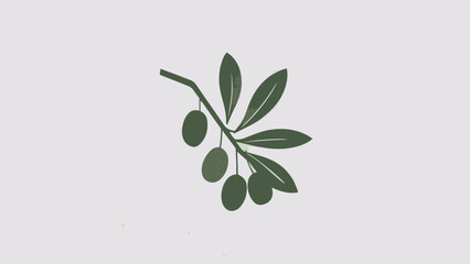 Fototapeta na wymiar Vector Illustration of Olive on a White Background: Flat Design