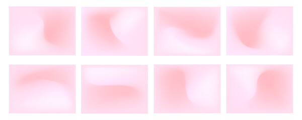 Fototapeta premium Smooth, blur pink gradient vector background illustration set