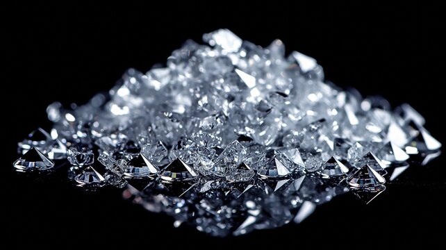 diamond pile with a dark background, representing wealth