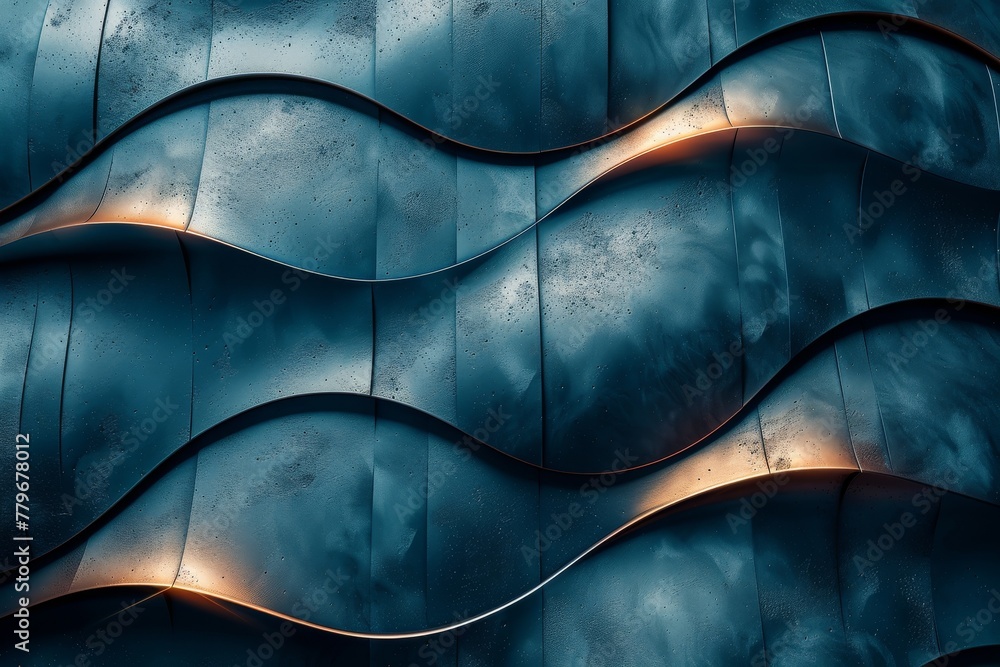 Poster this image features a stunning abstract pattern with flowing waves, accented with subtle orange ligh