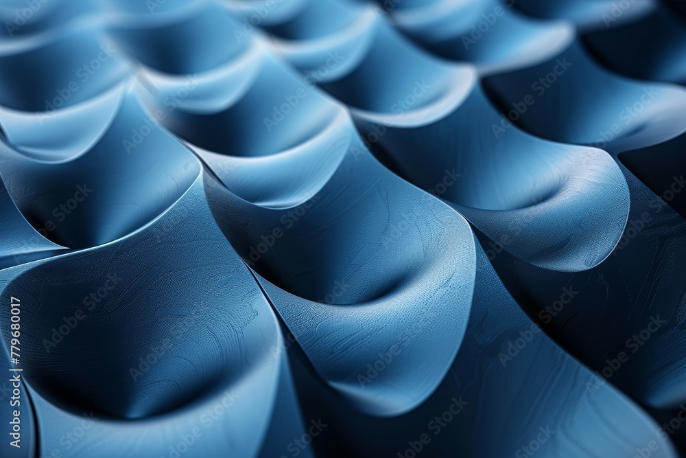 Poster the image depicts a close-up view of a 3d rendered soft leather texture in a wavy pattern to symboli