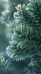 Arctic Arboretum: Fir leaves wear a cloak of frost, their icy beauty immortalized in macro photography.