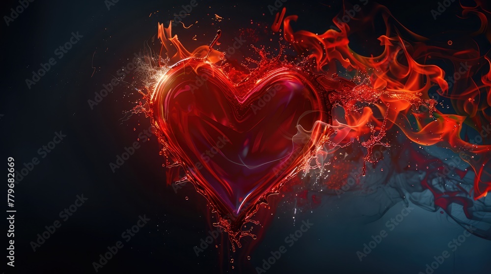 Aufkleber a captivating background adorned with a sea of vibrant red hearts, each one pulsating with love and 