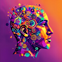Colorful abstract man head design
