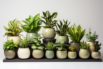 potted of plants in house isolated on white background