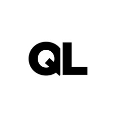 Letter Q and L, QL logo design template. Minimal monogram initial based logotype.