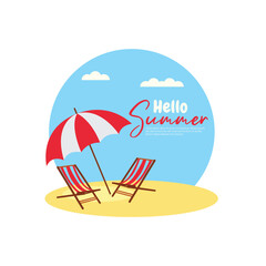 Summer season celebration flat background