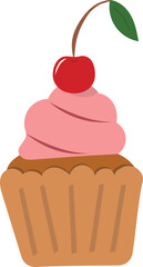 Cute rose flat cake on white background