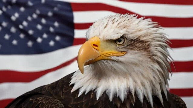 Bald Eagle and American flag	