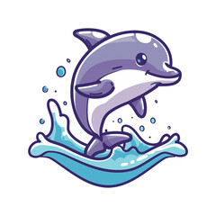dolphin illustration, dolphin cartoon, dolphin icon