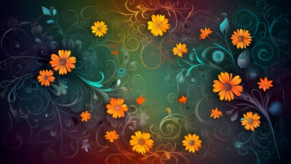Obraz premium floral background with flowers