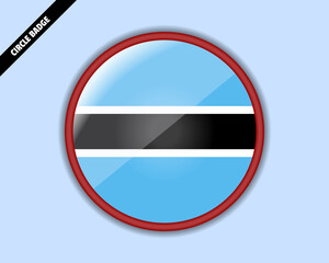 Botswana flag circle badge, vector design, rounded sign with reflection