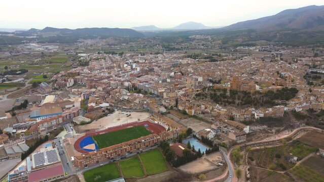 Aerial view of Caravaca de la Cruz, Region of Murcia, Spain