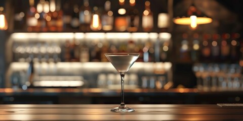 Martini glass on a blurred background Generative AI - obrazy, fototapety, plakaty