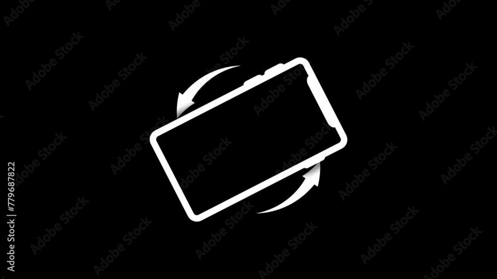 Poster phone rotation from vertical to horizontal or reverse. turn and rotate your device smartphone icon a