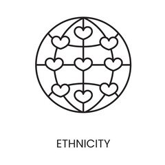 Ethnicity line icon in vector with editable stroke - obrazy, fototapety, plakaty