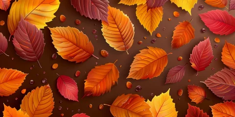 Foto op Canvas autumn leaf fall autumn landscape yellow-red leaf Generative AI © Valentine