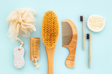 Zero waste bath accessories with massage brush. Cosmetic spa products - 779688626