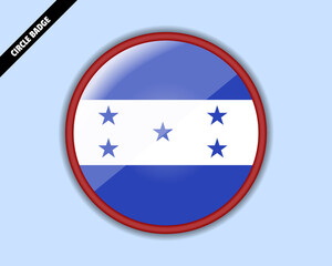 Honduras flag circle badge, vector design, rounded sign with reflection