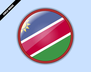 Fototapeta premium Namibia flag circle badge, vector design, rounded sign with reflection