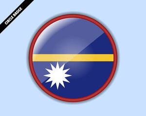 Obraz premium Nauru flag circle badge, vector design, rounded sign with reflection