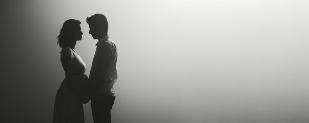 Expectant Couple Embracing with Anticipation, Capturing a Moment of Joyful Expectation and Connection.