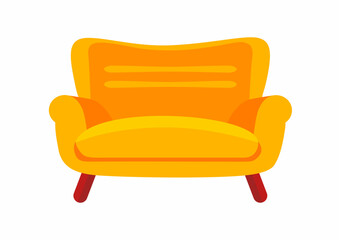 orange vector sofa on white background furniture