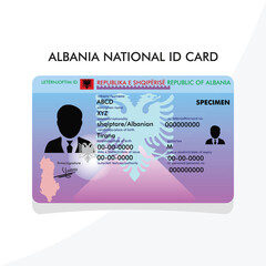 Albania national id card vector design or illustration of Albania Identity card  