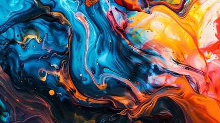 Liquid ink swirling in a mesmerizing dance, creating an abstract masterpiece.