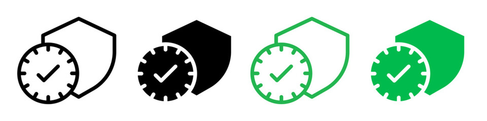 Long-Term Insurance Coverage Icon with Policy Protection and Time Symbol