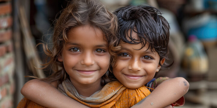 fondo pobreza, primer plano, ni&ntilde;as abrazadas, hermanas sonriendo, denuncia Ni&ntilde;os de la Calle, D&iacute;a Internacional, 12 abril, llamado mensaje de acci&oacute;n, colabora