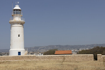 Cyprus Lighthouse Overlooking Cityscape