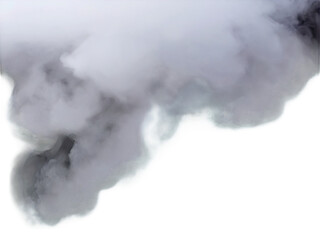 White fog, smoke, steam, cloudy isolated on transparent background, 3d rendering, png 