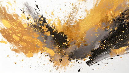 Abstract black in splash, paint, brush strokes, stain, blot with drops splash. grunge isolated on white background. Ink handmade image. Modern artistic pattern. Creative artwork. Generative AI