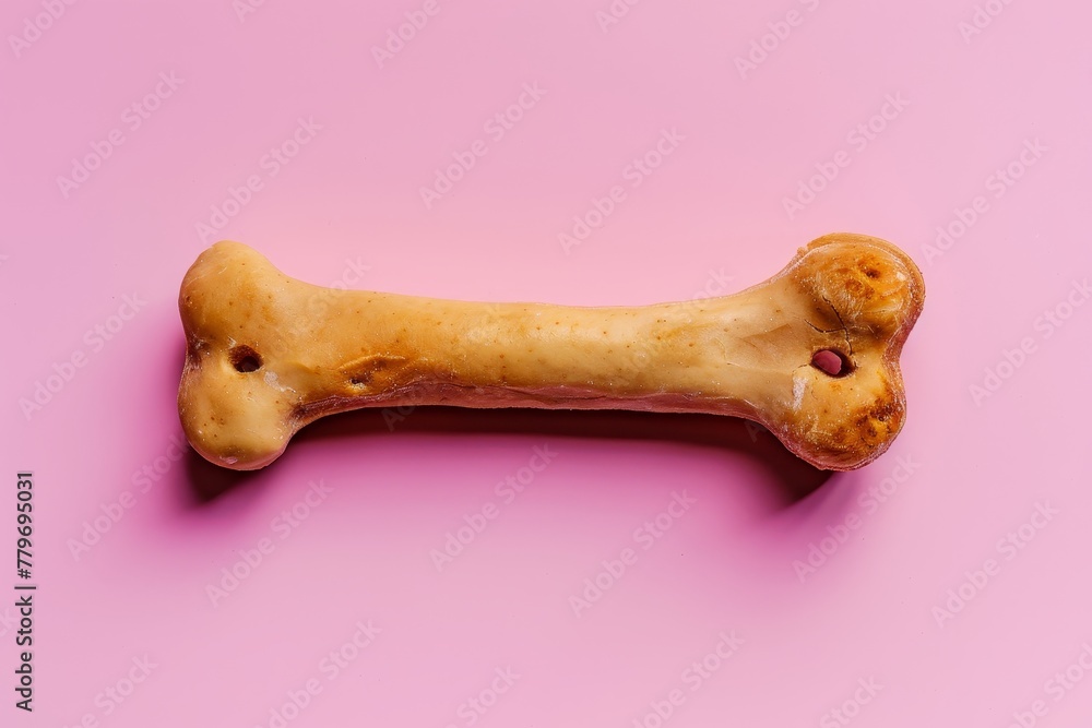 Poster dog treat on a pink background