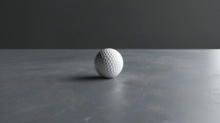 Golf Ball Resting on a Flat, Dark Grey Background