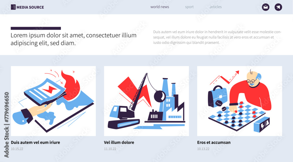 Aufkleber challenges and strategic solutions - colorful flat design style banner with linear elements. composi