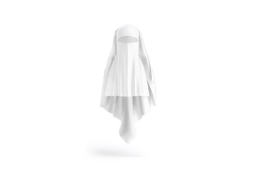 Blank white female niqab mockup, front view