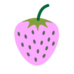 color isolated japanese strawberry in flat shape style in vector. image of natural healthy eco food.template for logo sticker poster print decor design