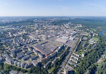 Fototapeta na wymiar Zirmunai District in Vilnius City, Lithuania. Shopping Mall District