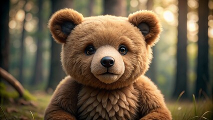 Obraz na płótnie Canvas Teddy bear in the forest
