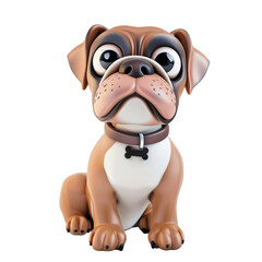 Beautiful and cute 3d dog on a transparent background