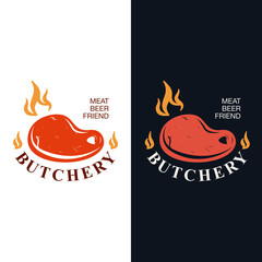 Professional Butchery Shop Logo Design. Custom Meat Logo for Branding and Marketing. Unique Butcher Logo vector illustration