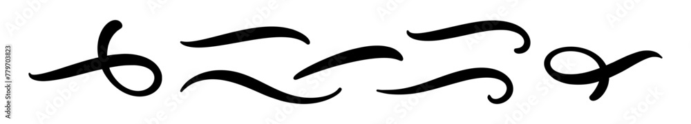 Poster hand lettering underlines lines. vector underline stroke. design concept element collection.