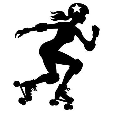 Roller Derby Girl Silhouette Sport