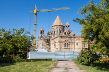 Fototapeta na wymiar View of Echmiadzin Cathedral, the mother church of the Armenian Apostolic Church